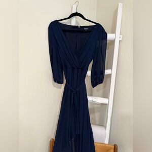 DKNY Deep Blue Long Sleeve Dress